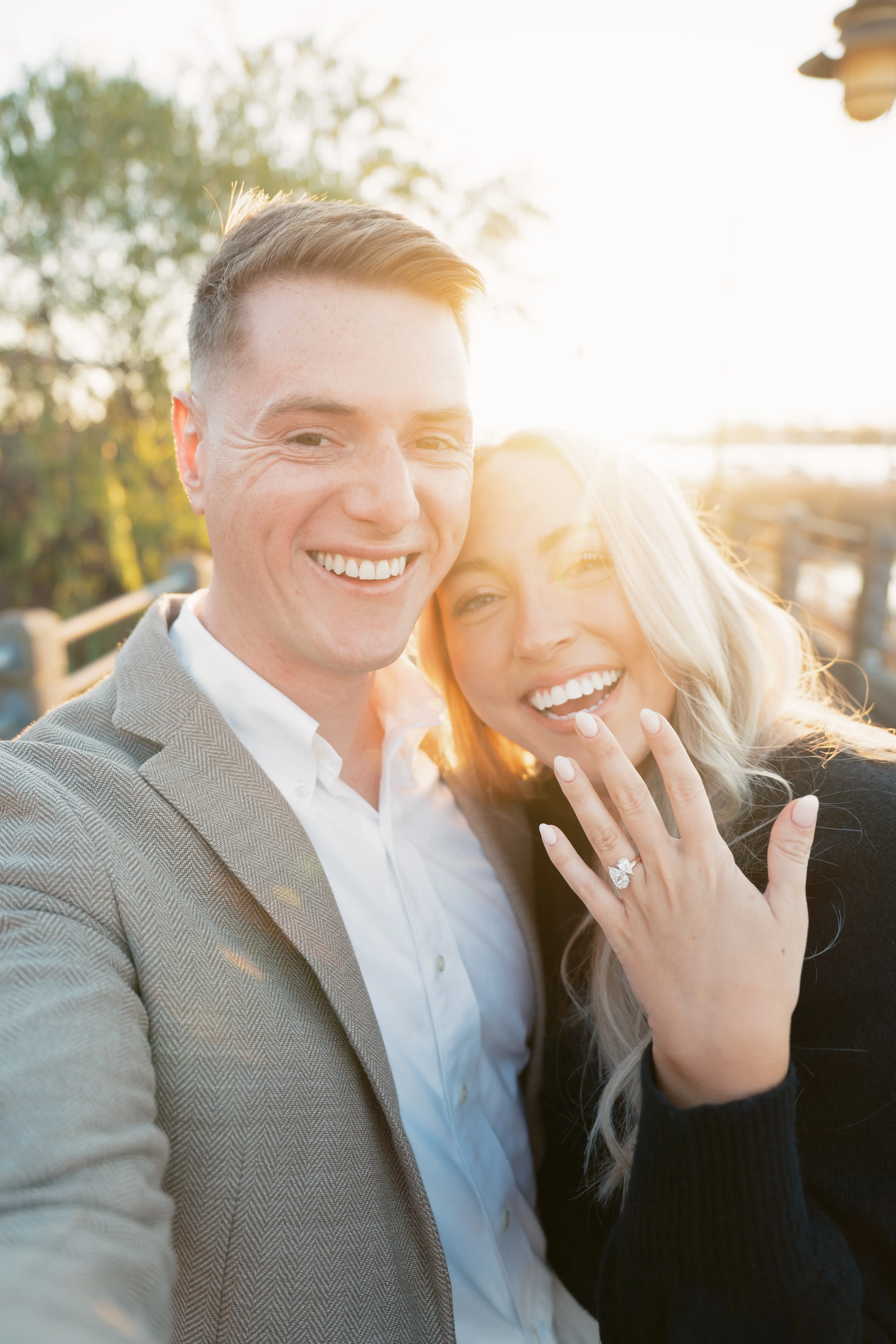 Intimate wedding moment with tender hand gesture, soft romantic film-inspired aesthetic